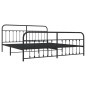 vidaXL Estructura de cama cabecero y pie de cama metal negro 200x200cm