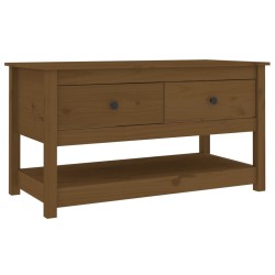 vidaXL Mesa de centro madera maciza de pino marrón miel 102x49x55 cm