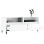 vidaXL Mueble de TV madera contrachapada blanco brillo 100x34,5x44,5cm