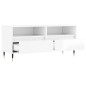vidaXL Mueble de TV madera contrachapada blanco brillo 100x34,5x44,5cm