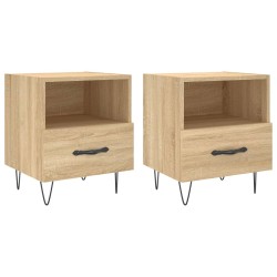 vidaXL Mesita noche 2 uds madera ingeniería roble Sonoma 40x35x47,5 cm