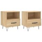 vidaXL Mesita noche 2 uds madera ingeniería roble Sonoma 40x35x47,5 cm vidaXL Mesita noche 2 uds madera ingeniería roble Sonoma 40x35x47,5 cm