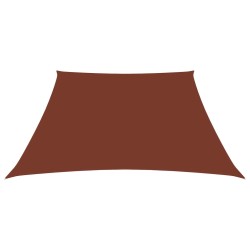 vidaXL Toldo de vela trapezoidal de tela oxford terracota 3/5x4 m