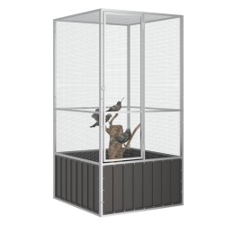 vidaXL Jaula de pájaros acero galvanizado antracita 111x107x211,5 cm