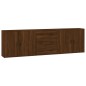 vidaXL Aparadores 3 piezas madera contrachapada marrón roble vidaXL Aparadores 3 piezas madera contrachapada marrón roble
