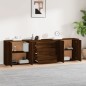 vidaXL Aparadores 3 piezas madera contrachapada marrón roble vidaXL Aparadores 3 piezas madera contrachapada marrón roble