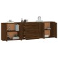 vidaXL Aparadores 3 piezas madera contrachapada marrón roble vidaXL Aparadores 3 piezas madera contrachapada marrón roble