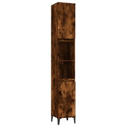 vidaXL Armario de baño madera contrachapada roble ahumado 30x30x190 cm
