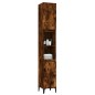 vidaXL Armario de baño madera contrachapada roble ahumado 30x30x190 cm