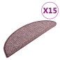 vidaXL Alfombras de peldaños de escalera 15 uds morado 65x25 cm vidaXL Alfombras de peldaños de escalera 15 uds morado 65x25 cm