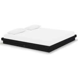 vidaXL Estructura de cama de madera maciza negro 200x200 cm