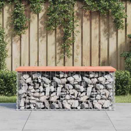 vidaXL Banco jardín diseño gaviones madera abeto Douglas 103x44x42 cm