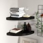vidaXL Estantes flotantes de esquina 2 uds MDF negro 35x35x3,8 cm vidaXL Estantes flotantes de esquina 2 uds MDF negro 35x35x3,8 cm