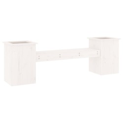 vidaXL Banco con jardineras madera de pino blanco 184,5x39,5x56,5 cm