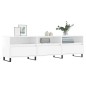 vidaXL Mueble de TV madera contrachapada blanco brillo 150x30x44,5 cm