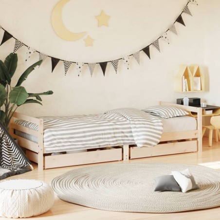 vidaXL Estructura de cama infantil con cajones madera pino 90x190 cm