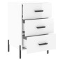 vidaXL Mesita de noche madera de ingeniería blanco brillo 40x40x66 cm vidaXL Mesita de noche madera de ingeniería blanco brillo 40x40x66 cm