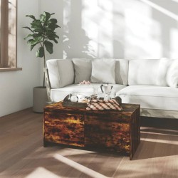 vidaXL Mesa de centro madera de ingeniería roble ahumado 90x50x41,5 cm