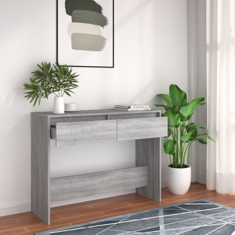vidaXL Mesa consola madera de ingeniería gris Sonoma 100x35x76,5 cm vidaXL Mesa consola madera de ingeniería gris Sonoma 100x35x76,5 cm