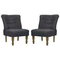 vidaXL Sillones de estilo francés 2 unidades tela gris