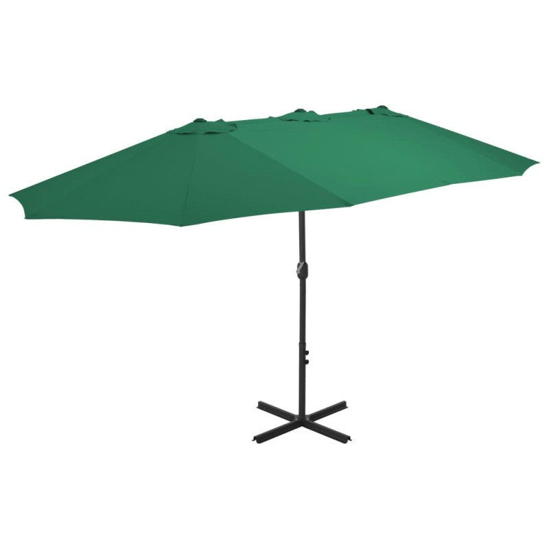 vidaXL Sombrilla de jardín con palo de aluminio 460x270 cm verde vidaXL Sombrilla de jardín con palo de aluminio 460x270 cm verde