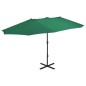 vidaXL Sombrilla de jardín con palo de aluminio 460x270 cm verde vidaXL Sombrilla de jardín con palo de aluminio 460x270 cm verde