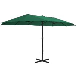 vidaXL Sombrilla de jardín con palo de aluminio 460x270 cm verde