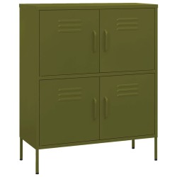 vidaXL Armario de almacenamiento acero verde oliva 80x35x101,5 cm