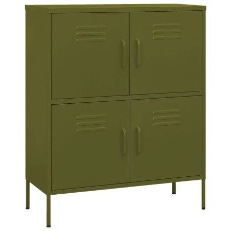 vidaXL Armario de almacenamiento acero verde oliva 80x35x101,5 cm