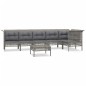 vidaXL Set de muebles de jardín 7 pzas y cojines ratán sintético gris vidaXL Set de muebles de jardín 7 pzas y cojines ratán sintético gris