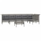 vidaXL Set de muebles de jardín 7 pzas y cojines ratán sintético gris vidaXL Set de muebles de jardín 7 pzas y cojines ratán sintético gris