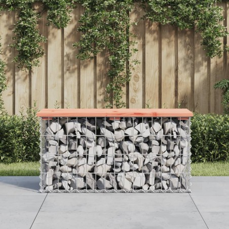 vidaXL Banco jardín diseño gaviones madera abeto Douglas 83x31,5x42 cm