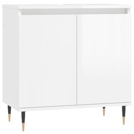 vidaXL Armario de baño madera de ingeniería blanco brillo 58x33x60 cm