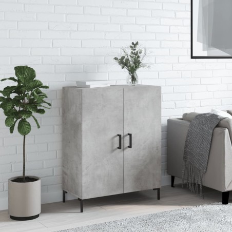 vidaXL Aparador de madera de ingeniería gris hormigón 69,5x34x90 cm