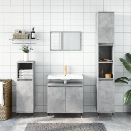 vidaXL Armario de baño madera de ingeniería gris hormigón 58x33x60 cm