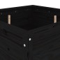 vidaXL Jardinera madera maciza de pino negro 82,5x82,5x78 cm