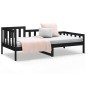 vidaXL Sofá cama de madera maciza de pino negro 80x200 cm vidaXL Sofá cama de madera maciza de pino negro 80x200 cm