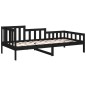 vidaXL Sofá cama de madera maciza de pino negro 80x200 cm vidaXL Sofá cama de madera maciza de pino negro 80x200 cm