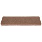 vidaXL Alfombras de peldaños de escalera 15 uds marrón 65x21x4 cm