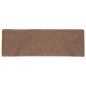 vidaXL Alfombras de peldaños de escalera 15 uds marrón 65x21x4 cm