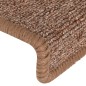 vidaXL Alfombras de peldaños de escalera 15 uds marrón 65x21x4 cm