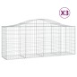vidaXL Cestas de gaviones 3 uds forma de arco hierro 200x50x80/100 cm vidaXL Cestas de gaviones 3 uds forma de arco hierro 200x50x80/100 cm
