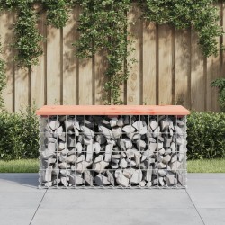 vidaXL Banco jardín diseño gaviones madera abeto Douglas 83x44x42 cm
