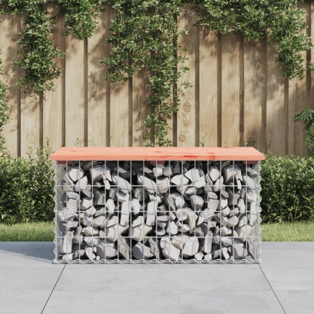 vidaXL Banco jardín diseño gaviones madera abeto Douglas 83x44x42 cm