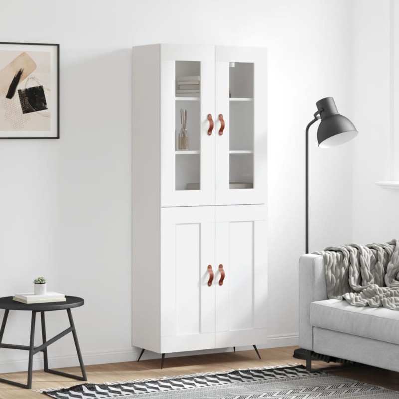 vidaXL Aparador alto madera contrachapada blanco 69,5x34x180 cm vidaXL Aparador alto madera contrachapada blanco 69,5x34x180 cm
