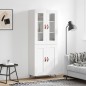 vidaXL Aparador alto madera contrachapada blanco 69,5x34x180 cm vidaXL Aparador alto madera contrachapada blanco 69,5x34x180 cm