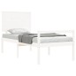 vidaXL Cama personas mayores cabecero madera maciza blanco 90x200 cm vidaXL Cama personas mayores cabecero madera maciza blanco 90x200 cm
