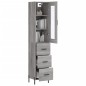 vidaXL Aparador alto madera contrachapada gris Sonoma 34,5x34x180 cm vidaXL Aparador alto madera contrachapada gris Sonoma 34,5x34x180 cm