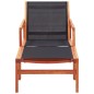 vidaXL Silla de jardín con reposapiés madera de eucalipto y textilene vidaXL Silla de jardín con reposapiés madera de eucalipto y textilene