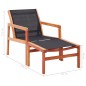 vidaXL Silla de jardín con reposapiés madera de eucalipto y textilene vidaXL Silla de jardín con reposapiés madera de eucalipto y textilene